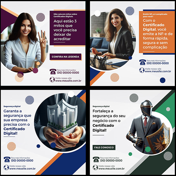 Artes Editáveis Para Certificados Digitais No Canva